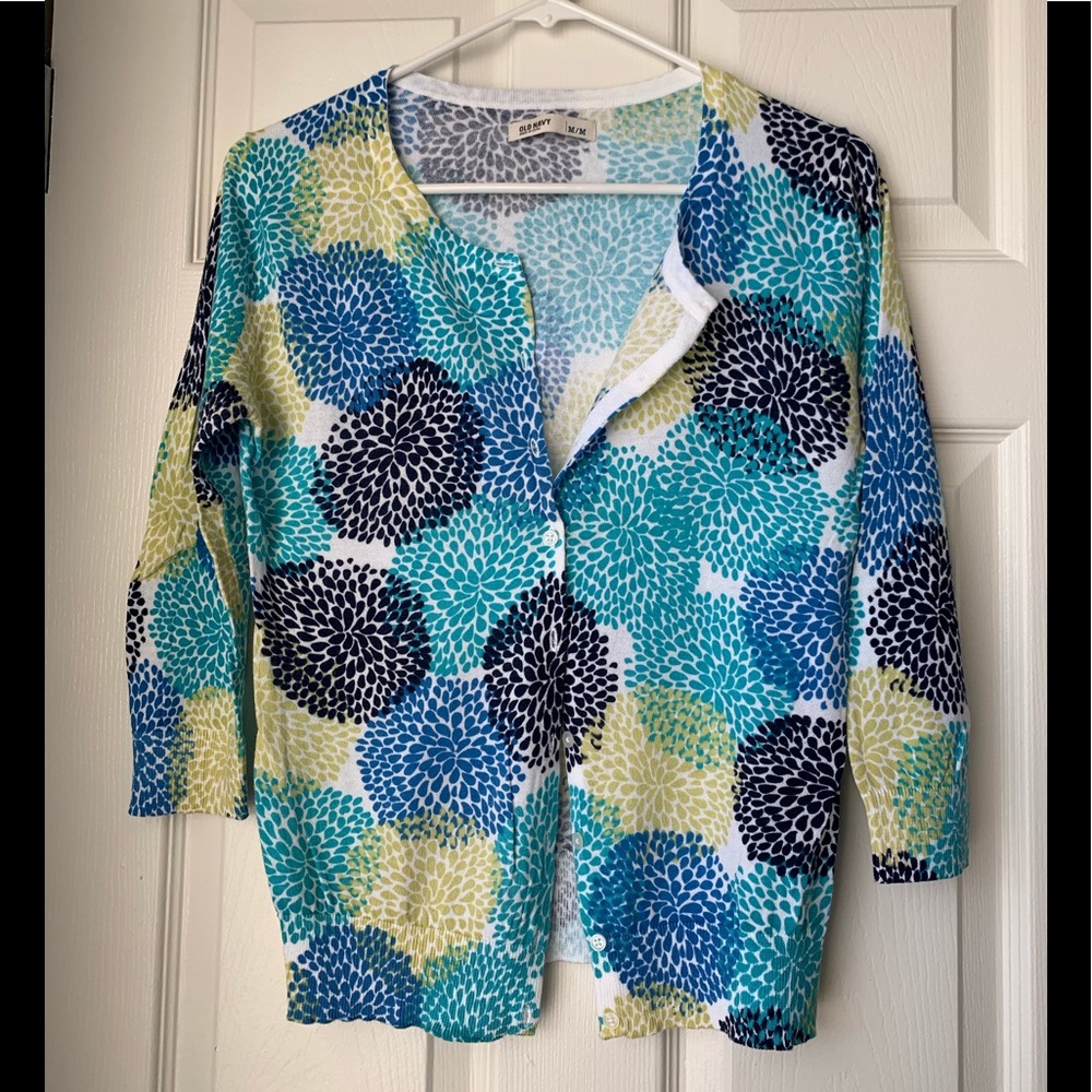 Old Navy 3/4 sleeve floral cardigan